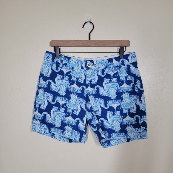 Lilly Pulitzer The Jayne Stretch Short Elephant Print Blue Size 6 - Picture 4 of 8